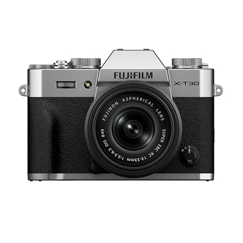 Fujifilm X-T30 III Fotocamera Digitale Mirrorless 26MP, KIT XC13-33mmF3.5-6.3 OIS, Sensore APS-C X-Trans CMOS 4, Filmati 6.2K 30p, Mirino EVF, Schermo LCD 3″ orientabile, Argento