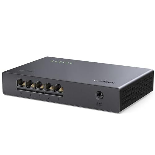 UGREEN Switch Ethernet 2.5G 5 Porte Hub RJ45 Plug Play 100/1000/2500Mbps