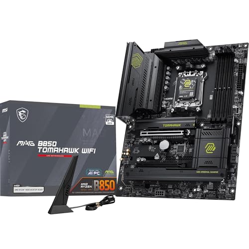 MSI MAG B850 TOMAHAWK WIFI Scheda madre, ATX – Supporta processori AMD Ryzen 9000/8000/7000, AM5-80A SPS VRM, DDR5 Memory Boost 8200+ MT/s (OC), PCIe 5.0 x16, M.2 Gen5, Wi-Fi 7, 5G LAN