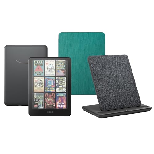 Kindle Colorsoft Signature Edition (32 GB) Con custodia trasparente verde giada e Stazione di ricarica wireless