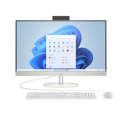 HP 27-cr1003sl, PC All-in-One 27″, Display IPS FHD Non Touch, (Intel Core Ultra 7 155H, RAM 16GB, SSD 1TB, Windows 11), Desktop, Uso quotidiano, Smart working, QWERTY, Bianco