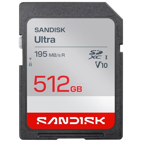 SANDISK Ultra SDXC UHS-I Scheda da 512 GB (fino a 195 MB/s velocità di lettura, video full HD, V10, U1, C10) SANDISK Memory Zone App