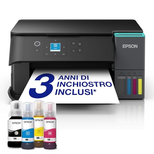 Epson EcoTank ET-2955 Stampante con Serbatoi D’inchiostro | Stampa a Casa Alti Volumi | Wi-Fi | A4 | Stampa, Copia, Scansione | Display LCD 3.7 cm | Stampa Fronte/Retro | 3 Anni D’Inchiostro Inclusi