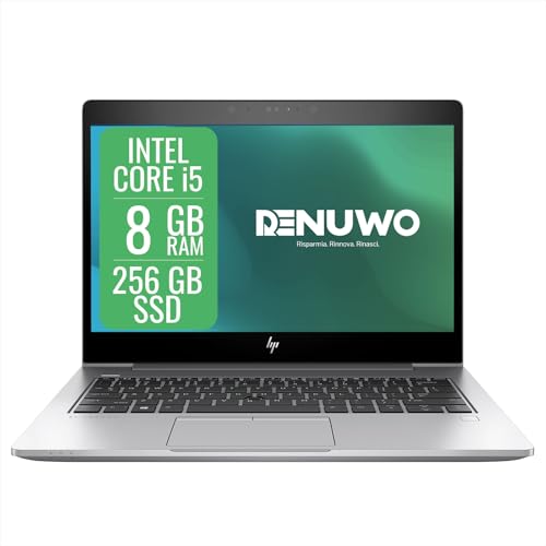 HP Elitebook Laptop Computer Business, Pc Portatile Notebook Intel i5 8th, Ram 8 Gb, SSD 256 Gb, Display da 13.3″, Wifi, Windows 11 Pro + Libre Office (Ricondizionato)
