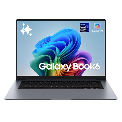 Samsung Galaxy Book6 (16″, Ultra 7 355, 16GB), Copilot+PC, Processore Intel Core Ultra 7 355, 512GB, Batteria Lunga Durata, Portatile, Design Sottile, Display IPS, Galaxy AI, Gray [ver. Italiana]
