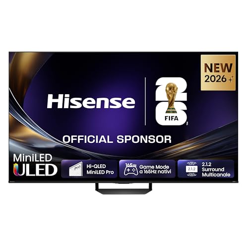 Hisense Smart TV MiniLED 165Hz 55″ 4K 55U79S PRO, Schermo Anti-Riflesso, Dolby Atmos 2.1.2 By Devialet, VIDAA OS, Dolby Vision IQ, Native 165Hz Game Mode, 4 HDMI 2.1, Wifi, BT, AirPlay2, lativù 4K