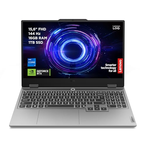 Lenovo LOQ 15″ 144Hz Notebook Gaming, NVIDIA GeForce RTX 5060 8GB GDDR7, Intel Core i7-13645HX, RAM 32GB DDR5, 1TB SSD M.2 2242 PCIe 4.0, FHD, Windows 11. Tastiera retroilluminata