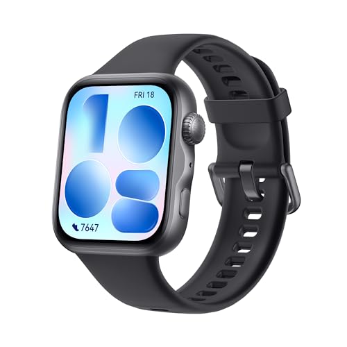 HUAWEI WATCH FIT 5 Smartwatch, Schermo AMOLED HD da 1,82″, Design Raffinato, Pagamento NFC, Rilevamento Cadute, Batteria a lunga durata, Monitoraggio della salute, 5 ATM, Android & iOS, Nero