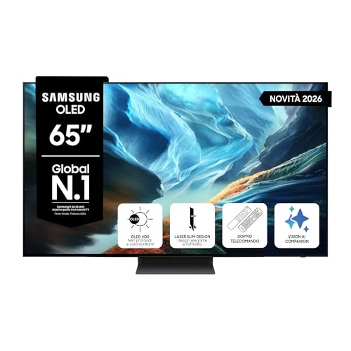 Samsung Smart TV 65″ QE65S92HAEXZT OLED 4K Glare Free, NQ4 AI Gen 3 Processor, HDR 10+, Motion Xcelerator 165Hz, Dolby Atmos, Gaming Hub, Ultimate Gaming Pack, LaserSlim Design, Vision AI, Alexa, 2026