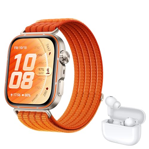 HUAWEI WATCH FIT 5 Pro Smartwatch Arancione + FreeBuds SE 4 Bianco, GPS, ECG, 1,92” Display FullView e Vetro Zaffiro, Pagamento NFC, Modalità Sport Outdoor, Monitoraggio della Salute