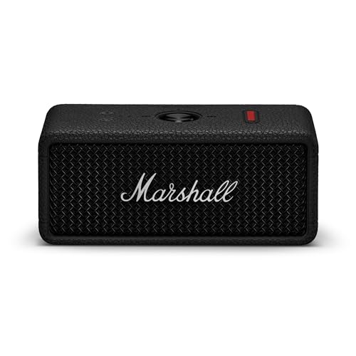 Marshall Emberton III Altoparlanti Bluetooth portatili Wireless accoppiabili IP67 Resistente a polvere e acqua, 32+ ore di riproduzione Ricarica rapida – nero e argento