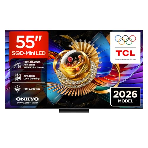 TCL TV 55Q7D PRO 55” SQD-Mini LED, 4K HDR 2000 nits, 480 zonas de atenuación, Google TV, Dolby Vision IQ y Atmos, 2.1 Onkyo, 144Hz, Apple AirPlay 2 y Alexa