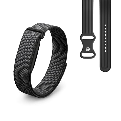 Google Fitbit Air – Activity tracker senza schermo con monitoraggio di fitness – Compatibile con iOS e Android – Nero ossidiana + Cinturino sportivo per Fitbit Air – Nero ossidiana, small