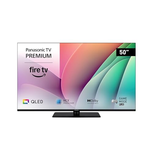 Panasonic Premium TV-50W80AEZC, Serie W80 50 pollici Smart QLED 4K Ultra HD, Fire OS, Dolby Vision e Atmos, Modalità Game Plus, Controllo Vocale Alexa, Airplay, Nero